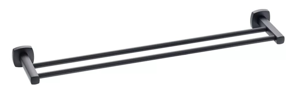 Towel rail double Quinto black mat