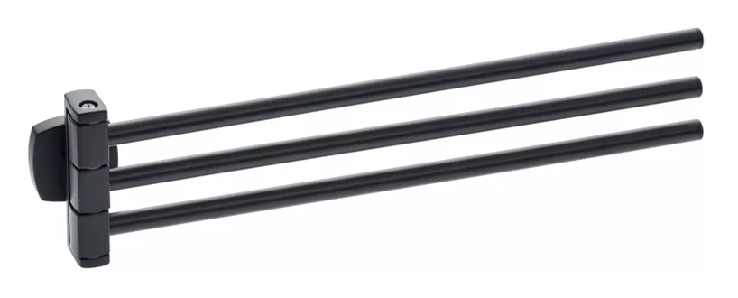 Towel rail 3-arms Quinto black mat