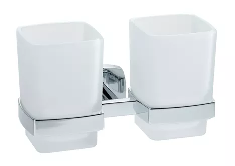 Glass holder double Quinto chromed