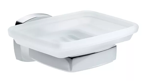 Glass soap dish Quinto chromed