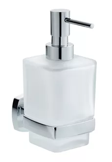 Glass Soap dispenser Quinto chromed